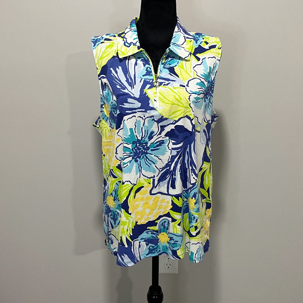 Rafella Multi-Color, Floral Sleeveless Blouse, Size Xl Nwot